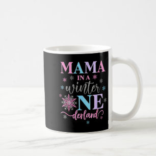 Mama in een winter Onederland verjaardagsmeisje zo Koffiemok