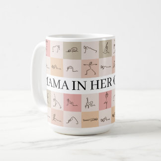 Mama In Her Calm Era Yoga Aesthetic Design Koffiemok