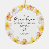 Mama In Oma Grootkinderen Naam Bloemen Waterverf Keramisch Ornament (Voorkant)