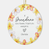 Mama In Oma Grootkinderen Naam Bloemen Waterverf Keramisch Ornament (Links)