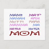 Mama in verschillende talen (Moederdag) Briefkaart (Voorkant)