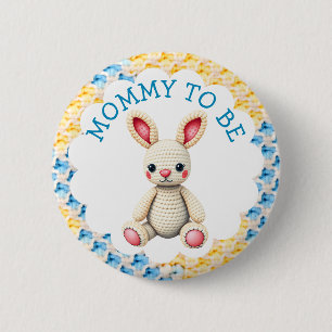 Mama in wording Jongens Baby Shower Ronde Button 5,7 Cm