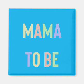 Mama in wording - Meerkleurig met blauwe achtergro Magneet