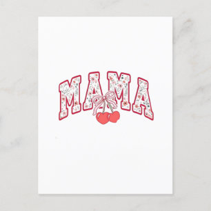 Mama is 2025 Moederdag Coquette strik Aankondigingskaart