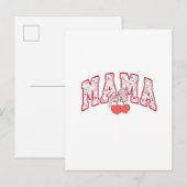 Mama is 2025 Moederdag Coquette strik Aankondigingskaart (Voorkant / Achterkant)
