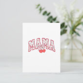 Mama is 2025 Moederdag Coquette strik Aankondigingskaart (Staand voorkant)
