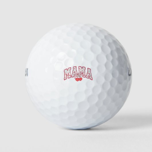 Mama is 2025 Moederdag Coquette strik Golfballen (Voorkant)