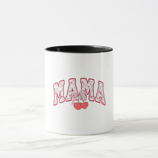 Mama is 2025 Moederdag Coquette strik Mok (Midden)