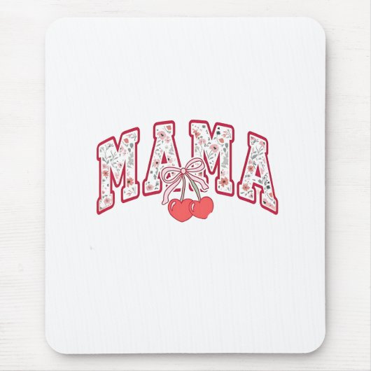 Mama is 2025 Moederdag Coquette strik Muismat (Voorkant)