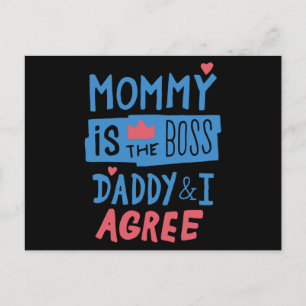 Mama is de baas Papa en ik zijn het eens Ansichtka Briefkaart