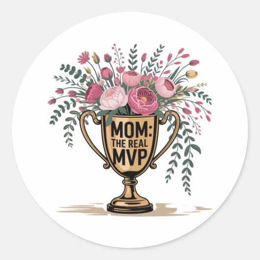 Mama is de echte MVP Ronde Sticker (Voorkant)
