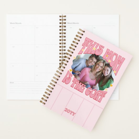 Mama is de Geit Foto Roze Rode Retro Planner (Display)