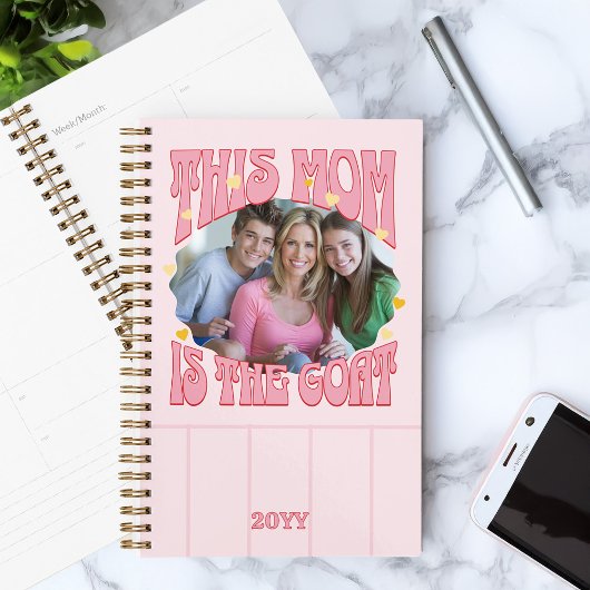 Mama is de Geit Foto Roze Rode Retro Planner