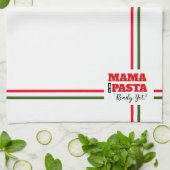 Mama is de pasta al klaar? keukenhanddoek (Gevouwen)
