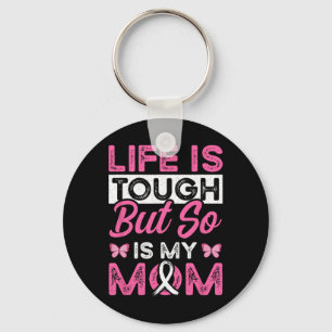 Mama is een overlevende roze lint borstkanker pati sleutelhanger