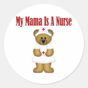 Mama is een verpleegster ronde sticker