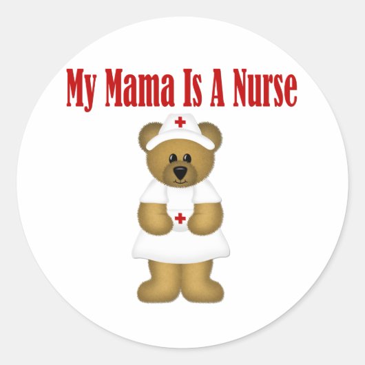 Mama is een verpleegster ronde sticker (Voorkant)