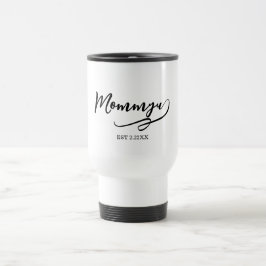 Mama is elegant zwart en wit reisbeker