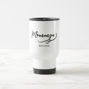 Mama is elegant zwart en wit reisbeker