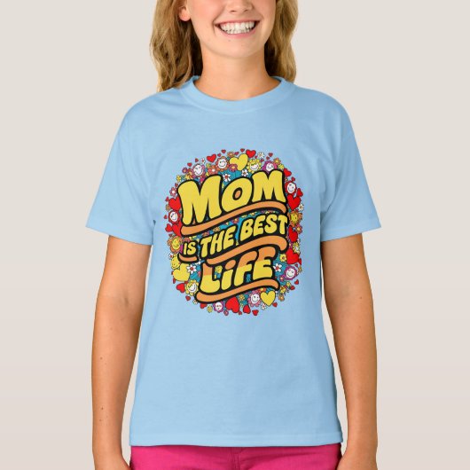 Mama is het beste leven t-shirt (Voorkant)