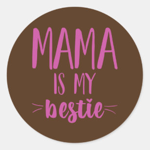 Mama is mijn beste grappige mammie-leven stelt moe ronde sticker