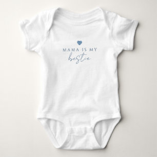 Mama Is My Bestie Blauwe Hart Baby Bodytje Romper