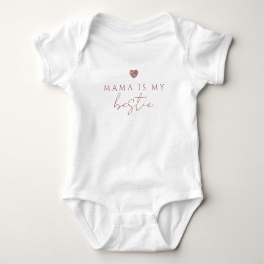 Mama Is My Bestie Glam Baby Body met Hart Romper (Voorkant)