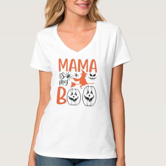 Mama Is My Boo Spooky Moeder T-shirt (Voorkant)