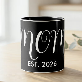 Mama is nieuw Mama Groot Schrift Tweekleurige Koffiemok