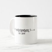 Mama is opgericht, mama om gepersonaliseerde cadea tweekleurige koffiemok (Voorkant links)