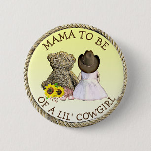 Mama is van een Baby shower van Lil'Cowgirl. Ronde Button 5,7 Cm