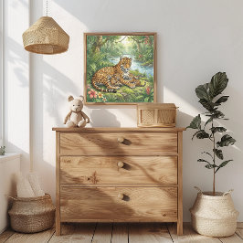 Mama Jaguar en Welpen Nursery Poster