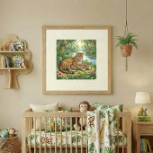Mama Jaguar en Welpen Nursery Poster
