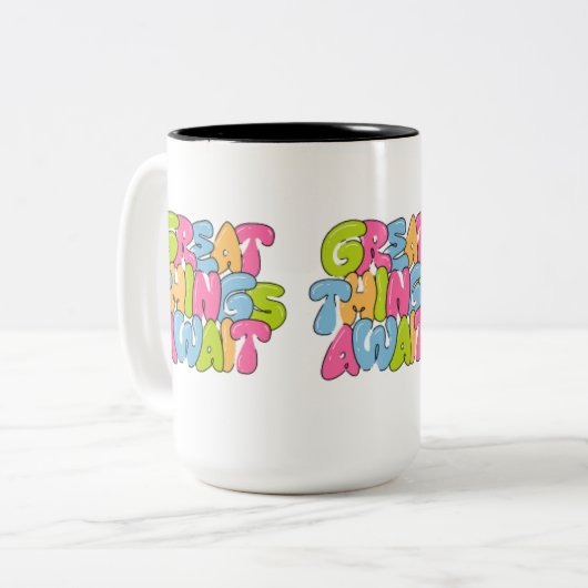 "Mama, je bent haar vleugels" Twee-tone Mok - Mooi (Voorkant links)