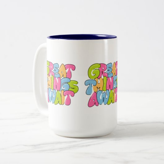 "Mama, je bent haar vleugels" Twee-tone Mok - Mooi (Voorkant links)