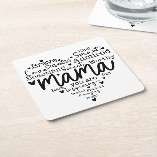 Mama, jij bent kartonnen onderzetters (Schuin)