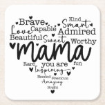 Mama, jij bent kartonnen onderzetters<br><div class="desc">Mama,  je bent een Onderzetter met vierkante papieren</div>