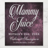 Mama Juice Moederdag Druif Sangria Paarse Wijn Etiket (Enkel label)