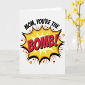 Mama kaart in stripstijl voor Moederdag (Gele Bloem)