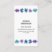 Mama Kaart w / Blauwgroen, Paarse & Blauwe Puzzel  Contactkaartje (Achterkant)