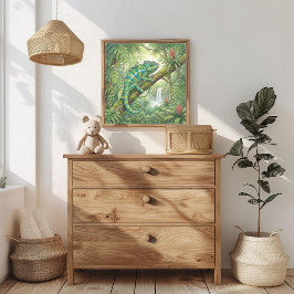 Mama Kameleon en Baby's Slaapkamer Poster