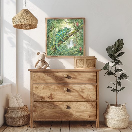 Mama Kameleon en Baby's Slaapkamer Poster