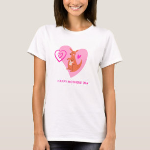 Mama Kangaroo en Joey Happy Moederdag T-shirt