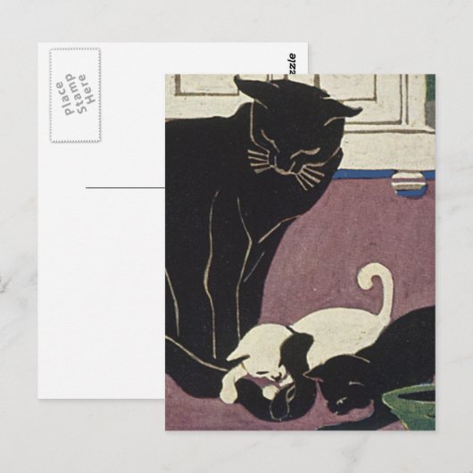 Mama Kat en Katjes Briefkaart (Voorkant / Achterkant)