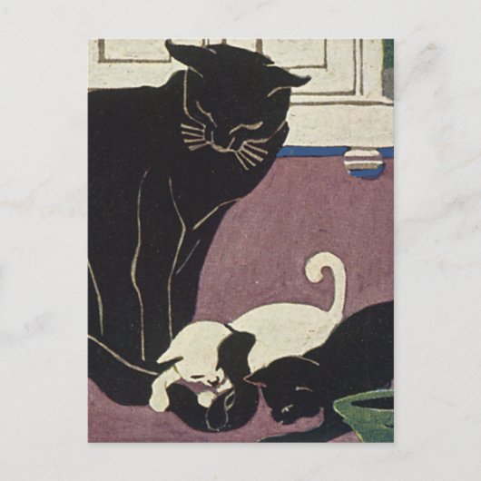 Mama Kat en Katjes Briefkaart (Voorkant)