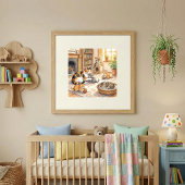 Mama Kat en Kittens Nursery Poster
