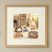 Mama Kat en Kittens Nursery Poster