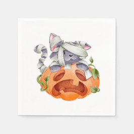 Mama kat en pompoen servet