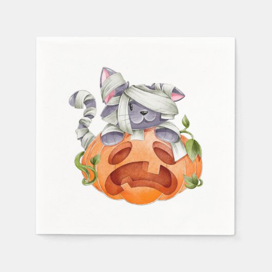 Mama kat en pompoen servet (Voorkant)