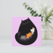 Mama kat & kittens Kaart (Staand voorkant)